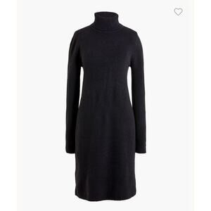 J. Crew Black Soft Knit Turtleneck Long Sleeve Midi Sweater Dress size XS